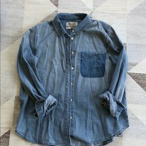 madewell chambray button down - size L
